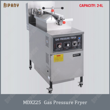 MDXZ25 commercial gas pressure fryer 25L with manual panel stainless steel vertical chicken deep fryer frying machine