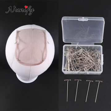 Nunify 50 Pcs T-Pins For Wig Pins Wig Making Tools Wig Accessories T Pins Needle Mannequin Head Wig Stand Sewing Cord And Crafts