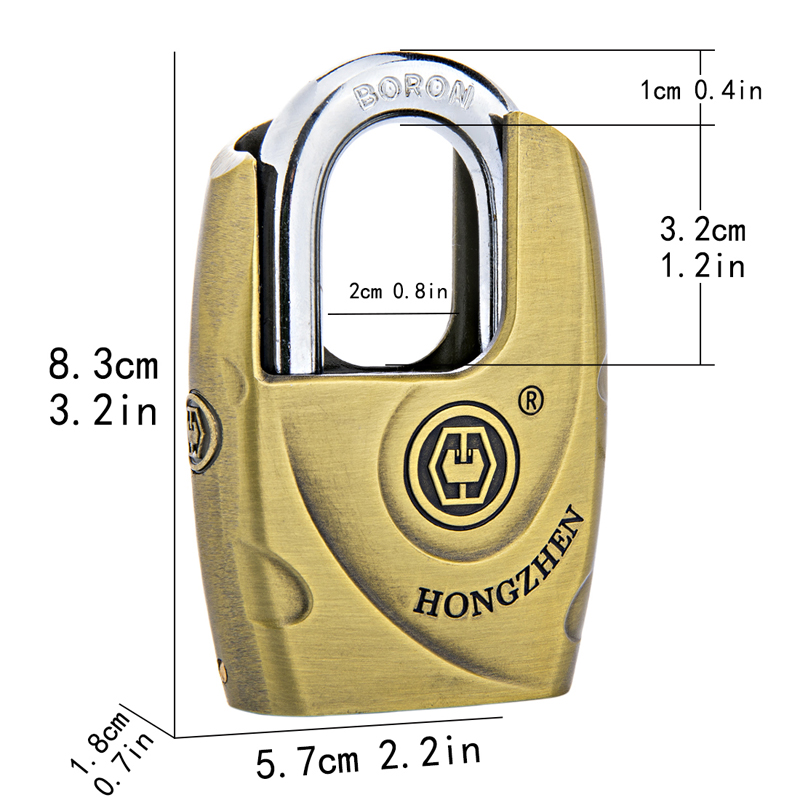 Iron Heavy Duty Padlock High Security Padlock Safety Lock For Gym Door Fence Locker With 4 Stainless Steel Keys