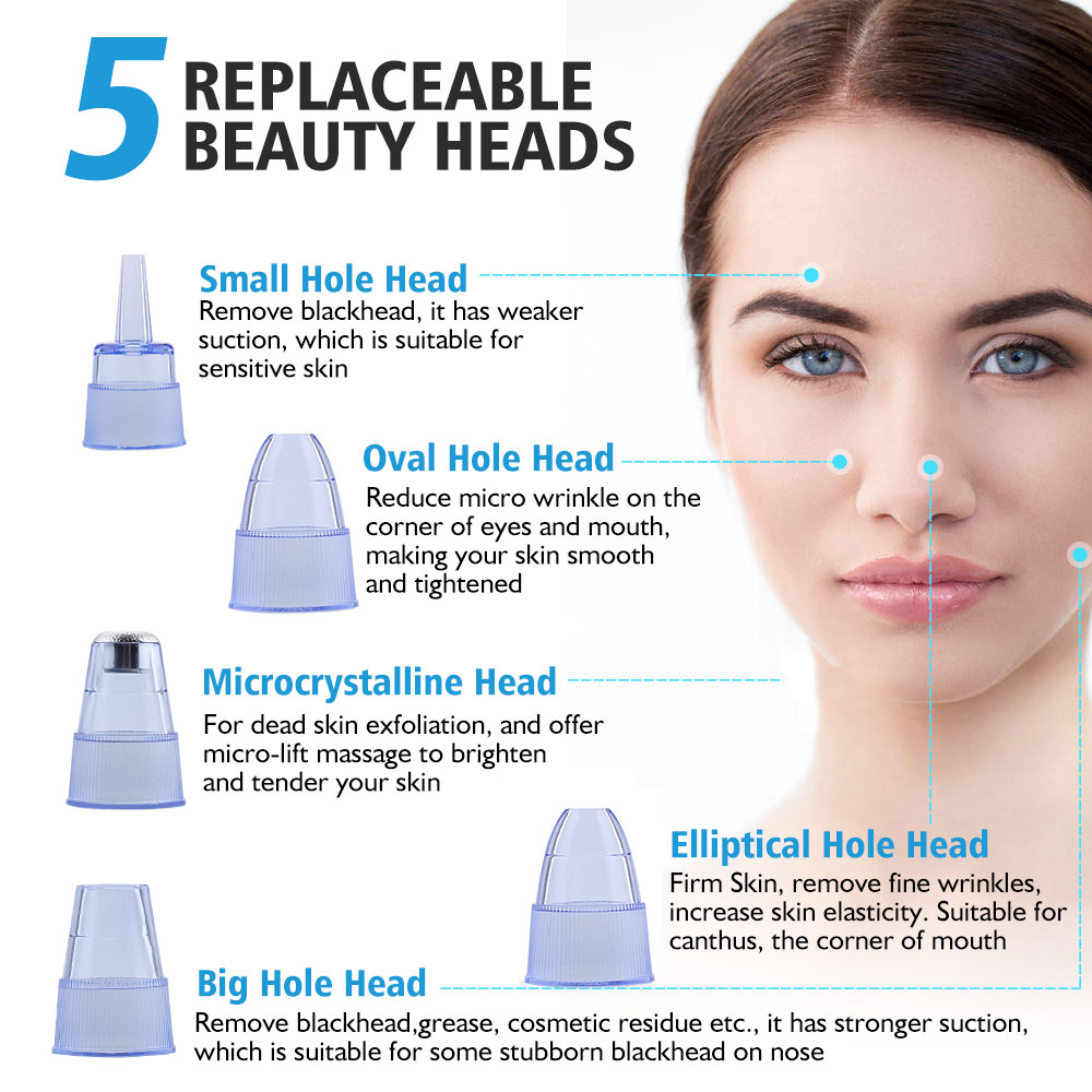 Pore Vacuum Blackhead Remover Suction Acne Peeling Pore Face Cleanser Facial Skin Care Diamond Microdermabrasion Beauty Machine