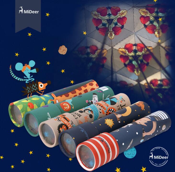 Rotating colored kaleidoscope toy lenses cartoon imagination children magic classic educational toys for children