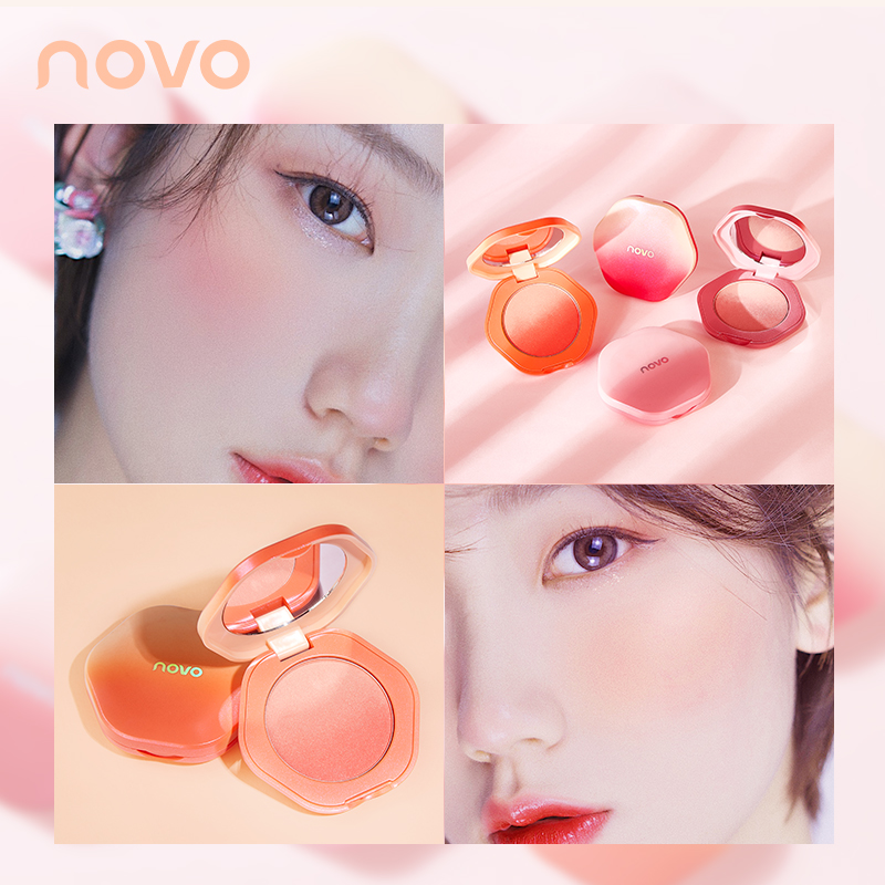 4 Colors Gradient Blush Powder Smooth Easy To Color Long Lasting Waterproof Sweat-proof Powdery Delicate Blush Face Makeup TSLM1