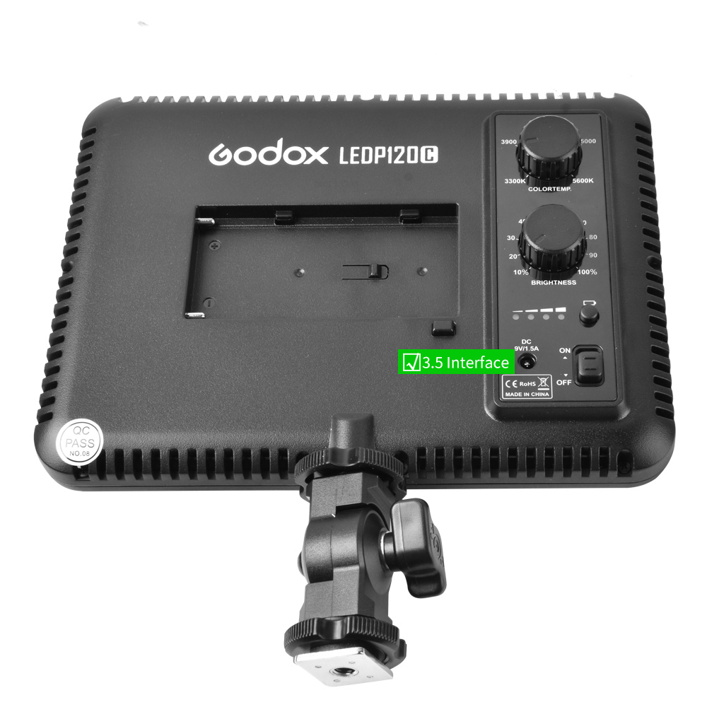 Godox LED Light Ultra Slim P120C Studio Continuous 3300K~5600K LED Video Light Lamp with Battery For Camera DV Camcorder