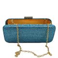 Boutique De FGG Light Blue Turquoise Crystal Women Evening Bags Ladies Rhinestone Box Clutch Wedding Party Purse and Handbag