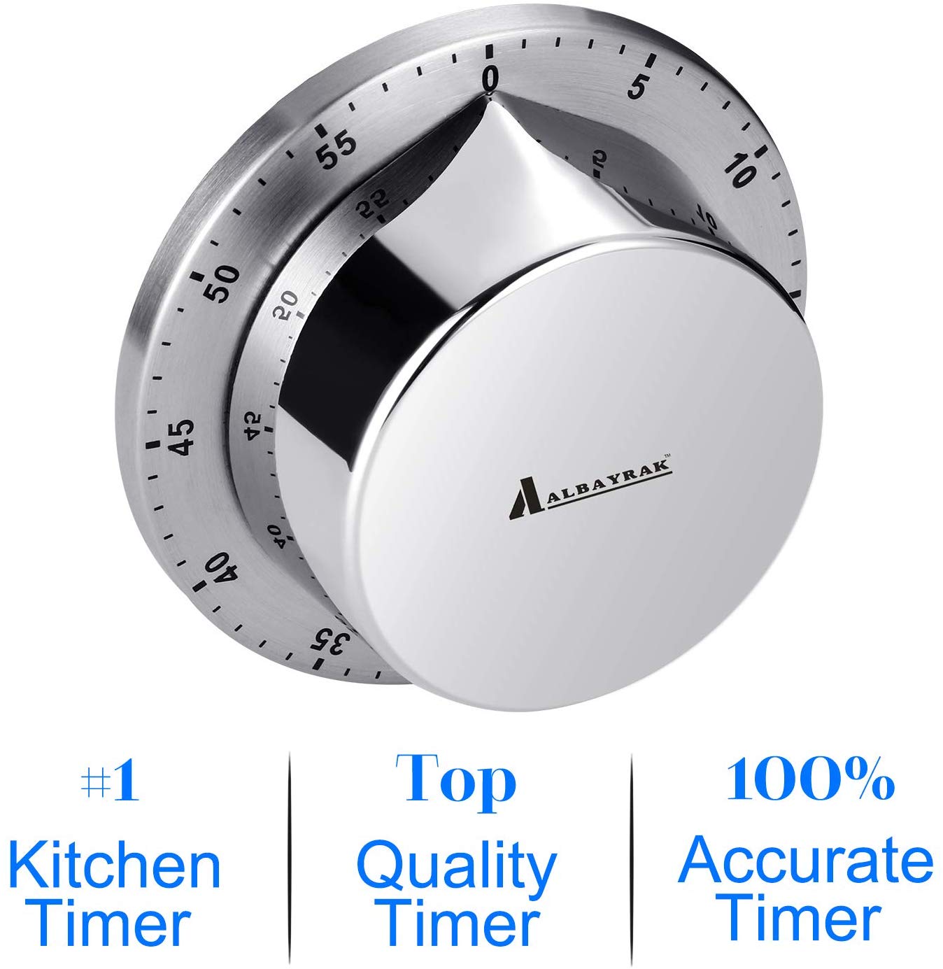 Stainless Steel Kitchen Timer Digital for Cooking Shower Study Manual Mechanical Stopwatch Alarm Clock Cooking Countdown Time