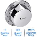Stainless Steel Kitchen Timer Digital for Cooking Shower Study Manual Mechanical Stopwatch Alarm Clock Cooking Countdown Time