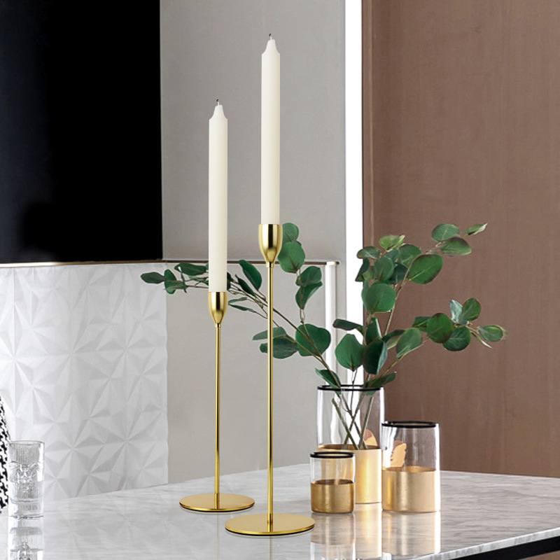 Romantic Nordic Metal Candlestick Gold Candle Holders Wedding Decoration Bar Party Home Decor Candlestick Candlelight Dinner
