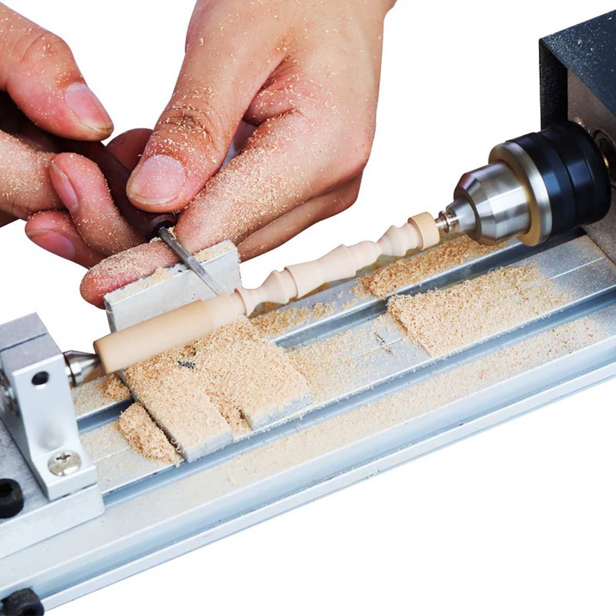 100W Mini Lathe Beads Machine DIY Woodworking Lathe Polishing Grinding Drill Tool Carving Cutter Wood Lathe Polishing Drill Tool