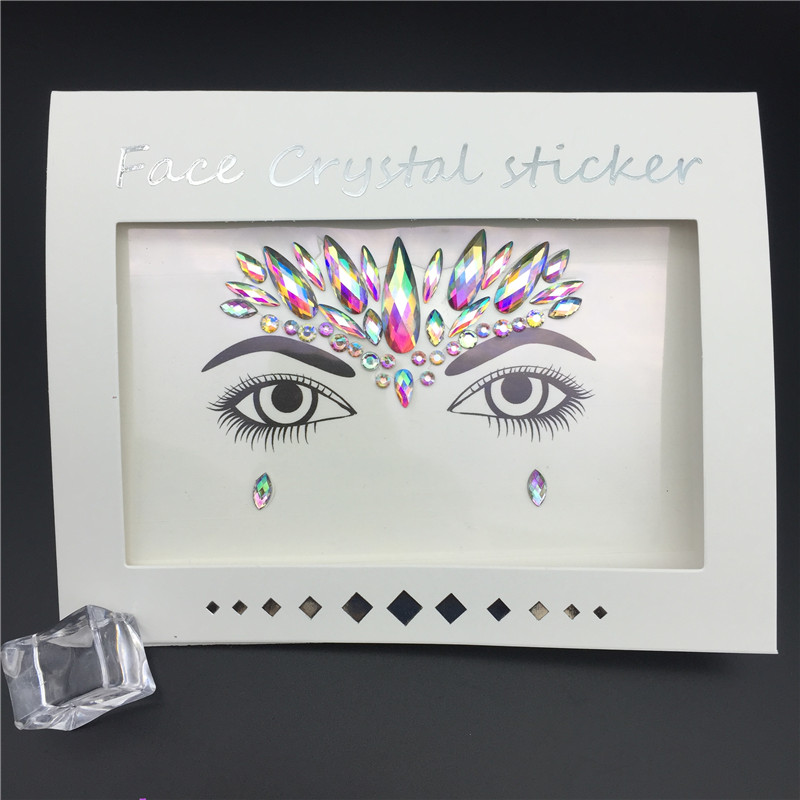 Temporary Face Stickers Easy To Operate Face Gems Rhinestone Temporary Tattoo Fashion Diy Face Stickers Party Body Glitter Stick