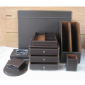 10PCS /set wood leather office desk file stationery accessories organizer pen holder desktop cabinet drawer writing board K202A