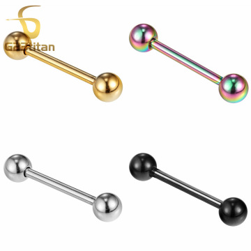 G23titan One Piece Free Shipping! G23 Titanium Straight Barbell Tongue Rings Body Piercing Jewelry SGS Certification