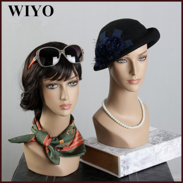 hot sale Glamorous African Fiberglass Abstract Female Mannequin Head For Wig Hat Scarf Display