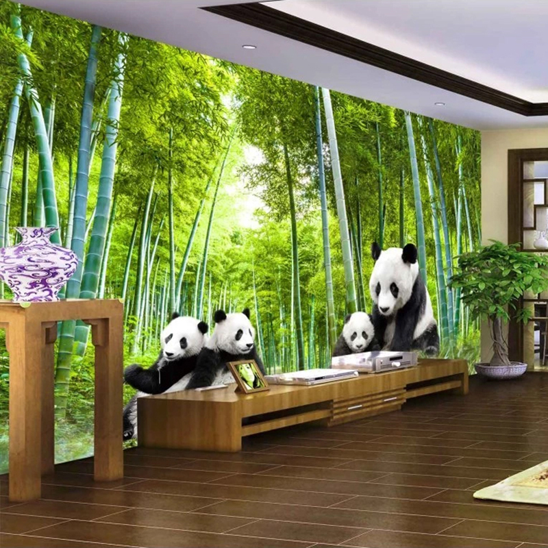 Custom 3D Photo Wallpaper Green Bamboo Forest Panda Poster Picture Wall Mural Living Room Sofa TV Background Decoration Painting