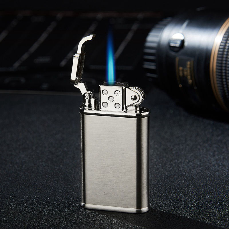 Metal Lighters Windproof Butane Gas Lighter Blue Flame Spray Gun Cigar Butane Lighters Retro Creative Men's Cigarette Lighter