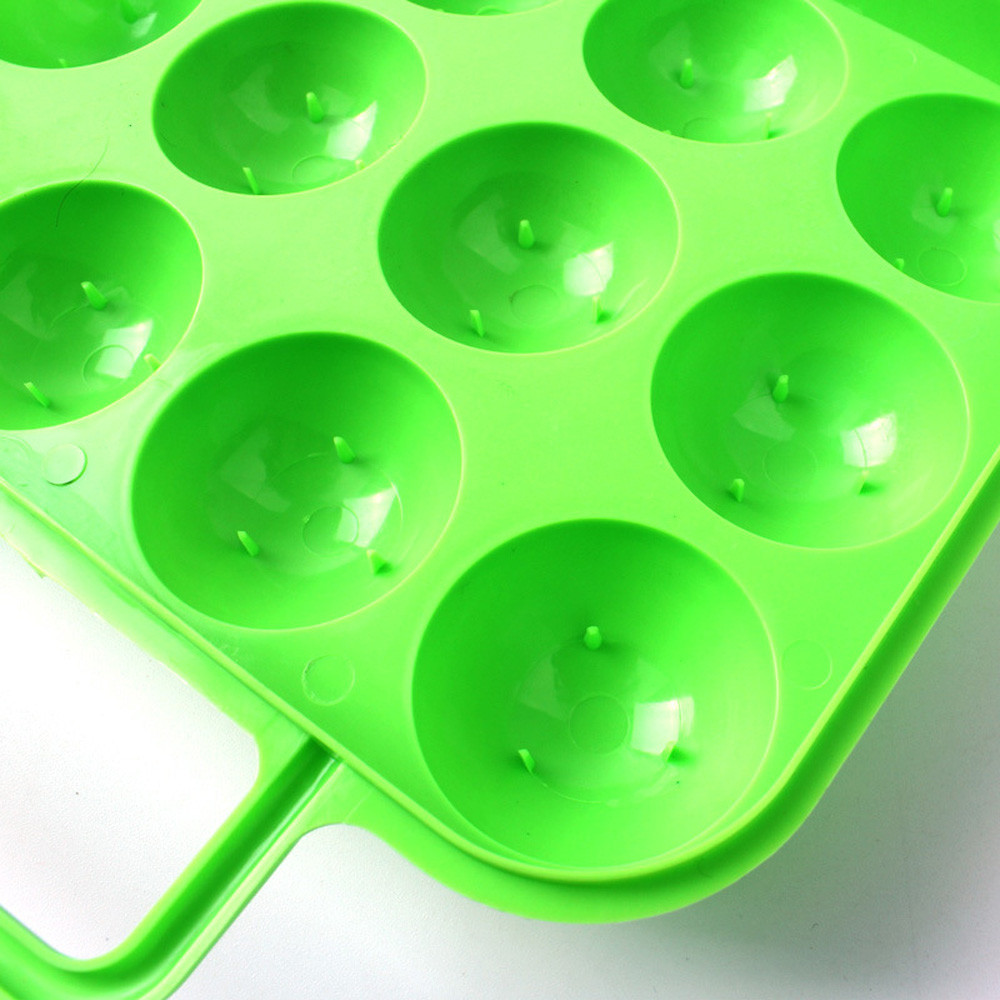 Portable 12 Eggs Plastic Container Holder Folding Egg Storage Box Handle Case Drop Shipping Home Tool Storage Box