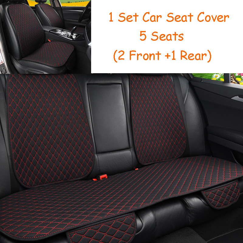 5 Seats Car Seat Cover Protector Flax Front Back Rear Back Seat Cushion Pad for Auto Automotive Interior Truck Suv or Van