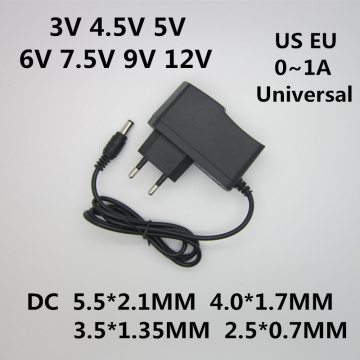 AC 110-240V DC 3V 4.5V 5V 6V 7.5V 9V 12V 1A Adapter Power Supply 12V 1A Converter Charger Adaptor for LED Light Strips CCTV