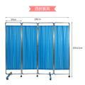 Foldable hospital folding screen with wheels