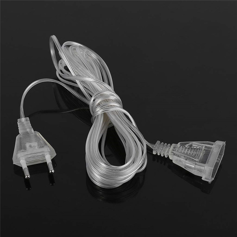 5M Power Extension Cable Plug Extender Wire for LED Curtain Icicle Fairy string Lights Christmas Garland Wedding Holiday Lights