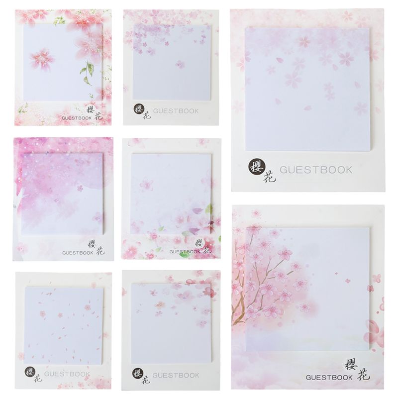 Fresh Cherry Sakura Natural Memo Pad Sticky Notes Shopping Check List School Supply Label DXAB