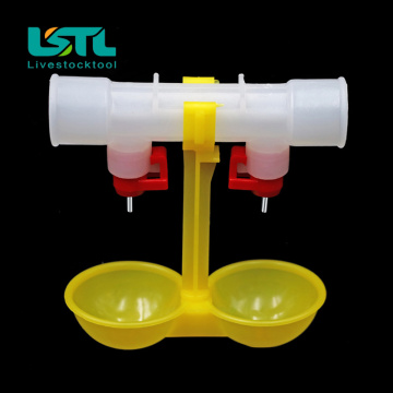 4 Pcs Chicken Water Feeding Fountain Double Drinker Hanging Cup Nipple Drinkers 25mm Chicken Equipment Wholesale Quail Feeders