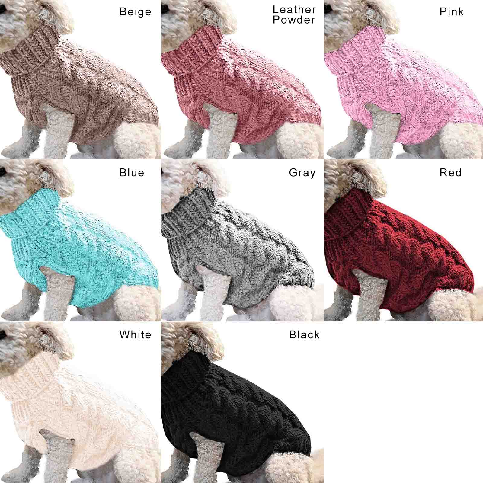 Simple Warm Cat Dog Sweater Turtleneck Knitted Pet Costume Autumn Winter Clothes Pet Products Fashion Dog Clothing