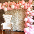 117pcs/set Metal Gold With Pearlized Pink White Latex Balloons Arch Balloon Chain Party Wall Birthday Party Wedding Decoration