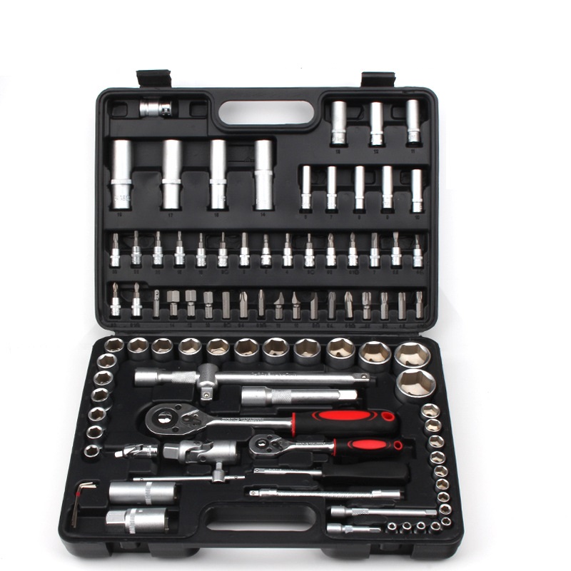 HS Tools 94 PCS Hand Tool Sets Ratchet Spanner Torque Wrench Socket Set Professional Car Repair Tool Box Kits Mechanic Tools