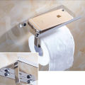 Stainless Steel Bathroom Towel Toilet Paper Holder Dispensers Tissue Hanger Phone Rack Storage Wall Mounted