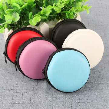 NEW Portable Case for Headphones Case Mini Zippered Round Storage Hard Bag Headset Box for Earphone Case SD TF Cards 8x8x3cm