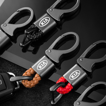 car keychain metal leather key chain Car Interior Decoration For KIA K2 K3 K5 RIO 2 3 4 5 Xline x line Car Keychain Accessories