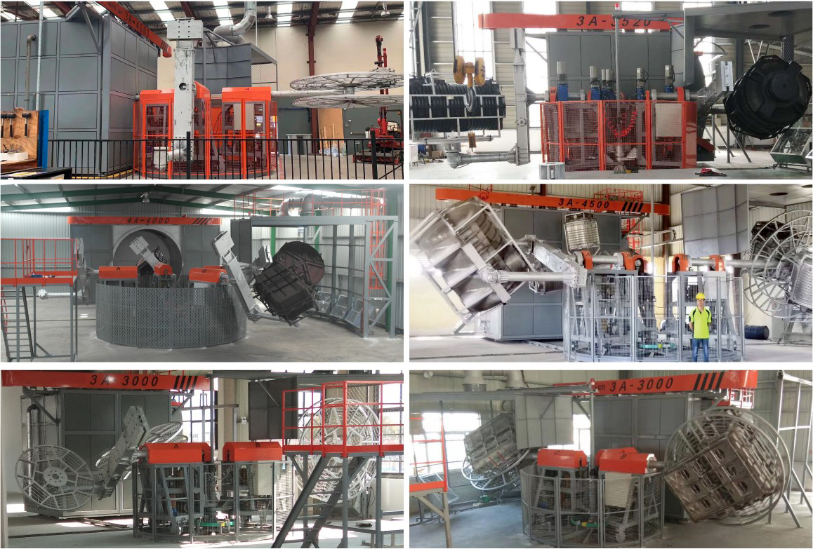 Plastic rotational moulding machine