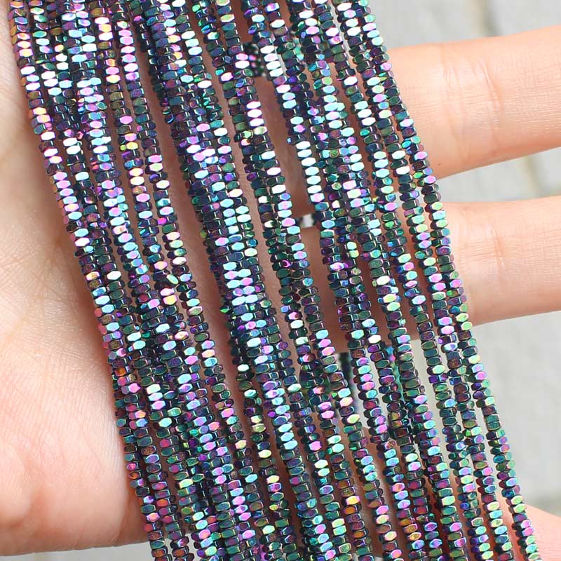 Natural Hematite Plated color Faceted 1X2mm Shining beads 330pcs ,For DIYJewelry making! Mixed wholesale for all items !