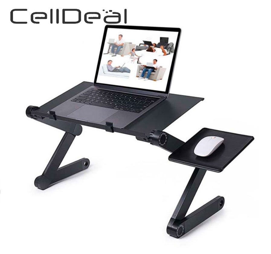 Portable Aluminum Laptop Desk Ergonomic Computer Desk Adjustable TV Bed Lapdesk Tray PC Table Stand Notebook Table Desk Stand