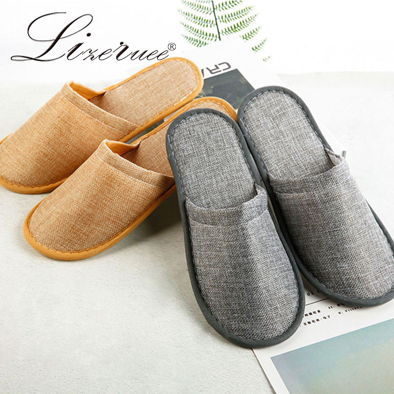 5 Pairs Adults Homestay Soft Unisex Slippers Comfortable Gift Travel Hotel Anti Slip Linen Home Guest Spa Disposable Casual