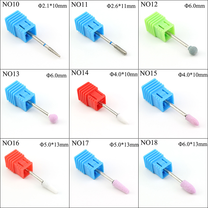 ERUIKA 24 Type Diamond Nail Drill Bit Milling Cutter for Manicure Rotary Burr Electric Machine Accessories Nail Files Brush