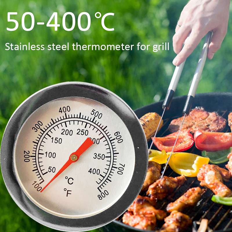 Thermometer Pit Wood Smoker Thermometer Temperature Gauge Grill Pit Thermometer Fahrenheit/℃ Household Thermometers