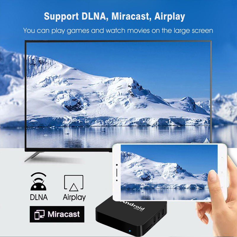 Quad core H265 Android tv box dvb s2 satellite tv receiver satellite receivers Receptor sks iks dvb-s2 decoder iptv Media player