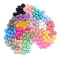 LOFCA 100pcs 12mm Silicone Lentil Beads Baby Teething Beads BPA-Free Food Grade Making Baby Oral Care Pacifier Chain Accessorise