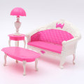 Miniatura Pink Dollhouse Furniture Living Room Parlour Sofa Set For Doll Dollhouse Accessories Toys For Children