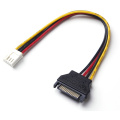 10pcs/lot SATA 15 Pin To mini 4 Pin Male to Female FDD Floppy Adapter Hard Drive Power Cable 18cm
