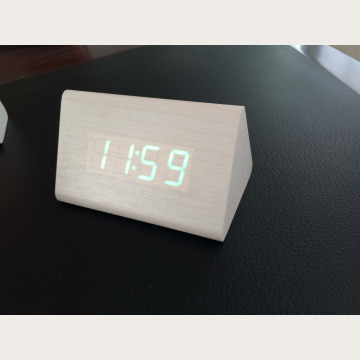 Simple Green Wooden LED light Alarm Clocks Desk Digital Clock With Temperature Time Function 4 Colors Smart Table Clock