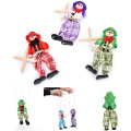 Kids Classic Funny Wooden Clown Pull String Puppet Vintage Joint Activity Doll Toys Children Cute Marionette