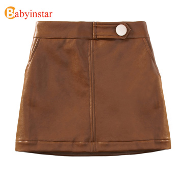 Babyinstar Baby Skirt Casual Leather A-Line Skirt Toddler Children's ClothesFashion Style 2 Color Skirts for Kids Girl Clothing