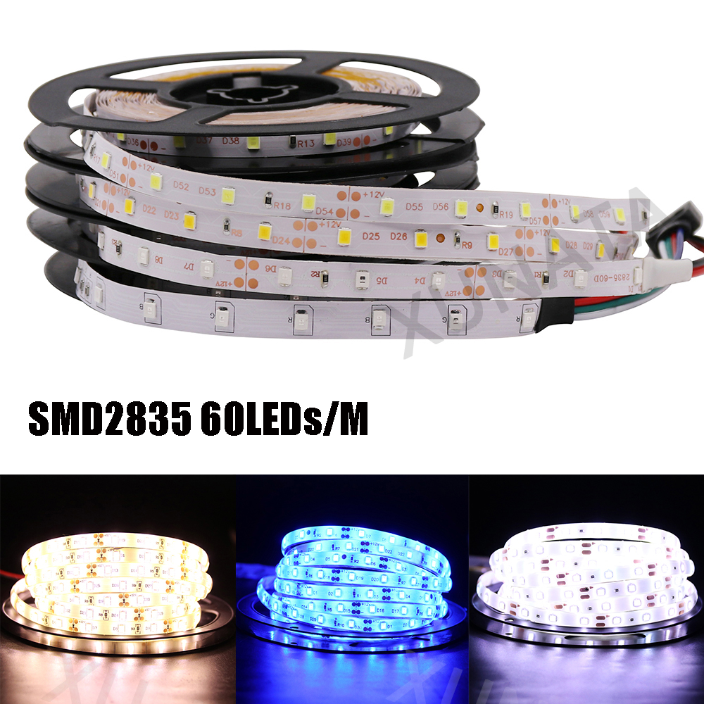 5M LED Strip 5050 5054 2835 RGB Led Light Strip 12V 60LEDs/M Flexible Led Tape Light Waterproof 300LEDs Ribbon Diode Home Decor
