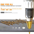 1pc 4-12/4-20mm HSS Spiral Center Step Drill Bit Solid Carbide Mini Drill Accessories Titanium Step Drill Bit