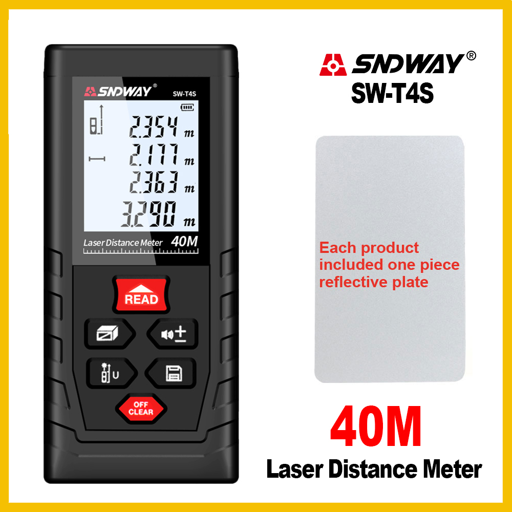 SNDWAY Rangefinder Laser Distance Meter Range Hand Tool Device Finder Electronic SW-T4S/T40/T60/T80/T100