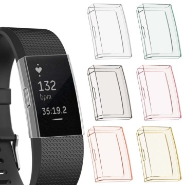 For -Fitbit Charge 2 Case TPU Silicone Protective Clear Case Cover Shell for Smart Watch Band Accessories