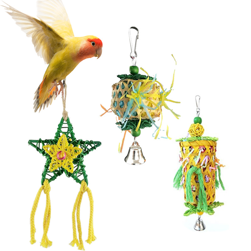 Bird Swing Chewing Hanging Perches Parrot Bite Toys