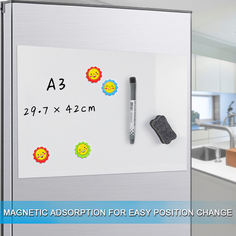 YIBAI A3 Magnetic Whiteboard Soft Fridge Home Kitchen Office Magnet Dry Erase Board White Boards Flexible Pad Magnet Draw Board